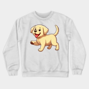 yellow labrador retriever puppy cartoon Crewneck Sweatshirt